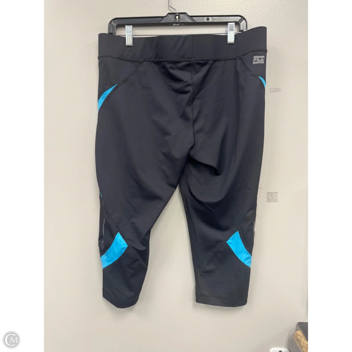 Athletic Leggings By Fila In Black & Blue, Size: Xl