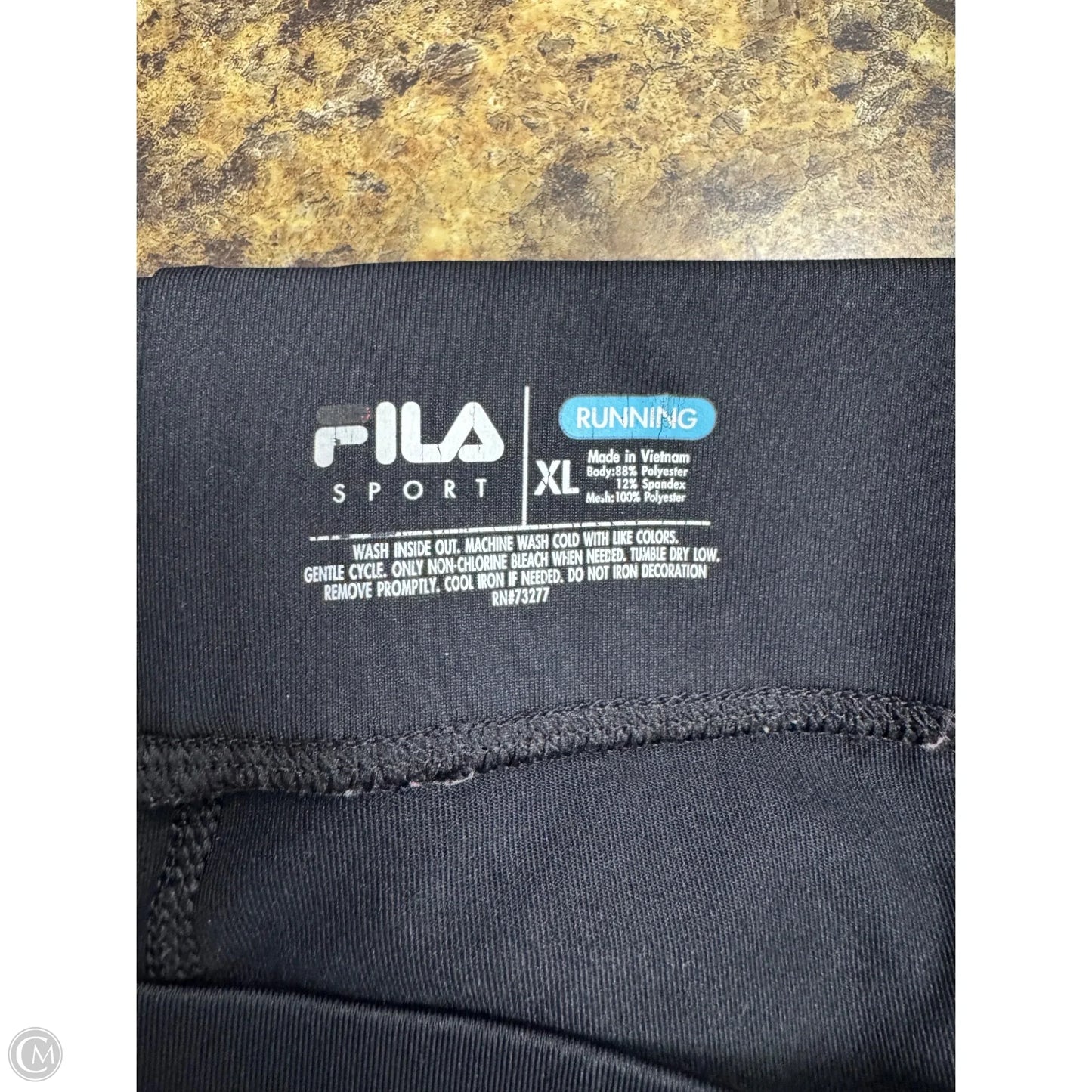Athletic Leggings By Fila In Black & Blue, Size: Xl