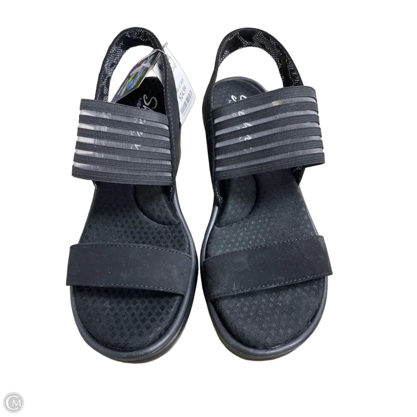 Sandals Heels Wedge By Skechers In Black, Size: 7
