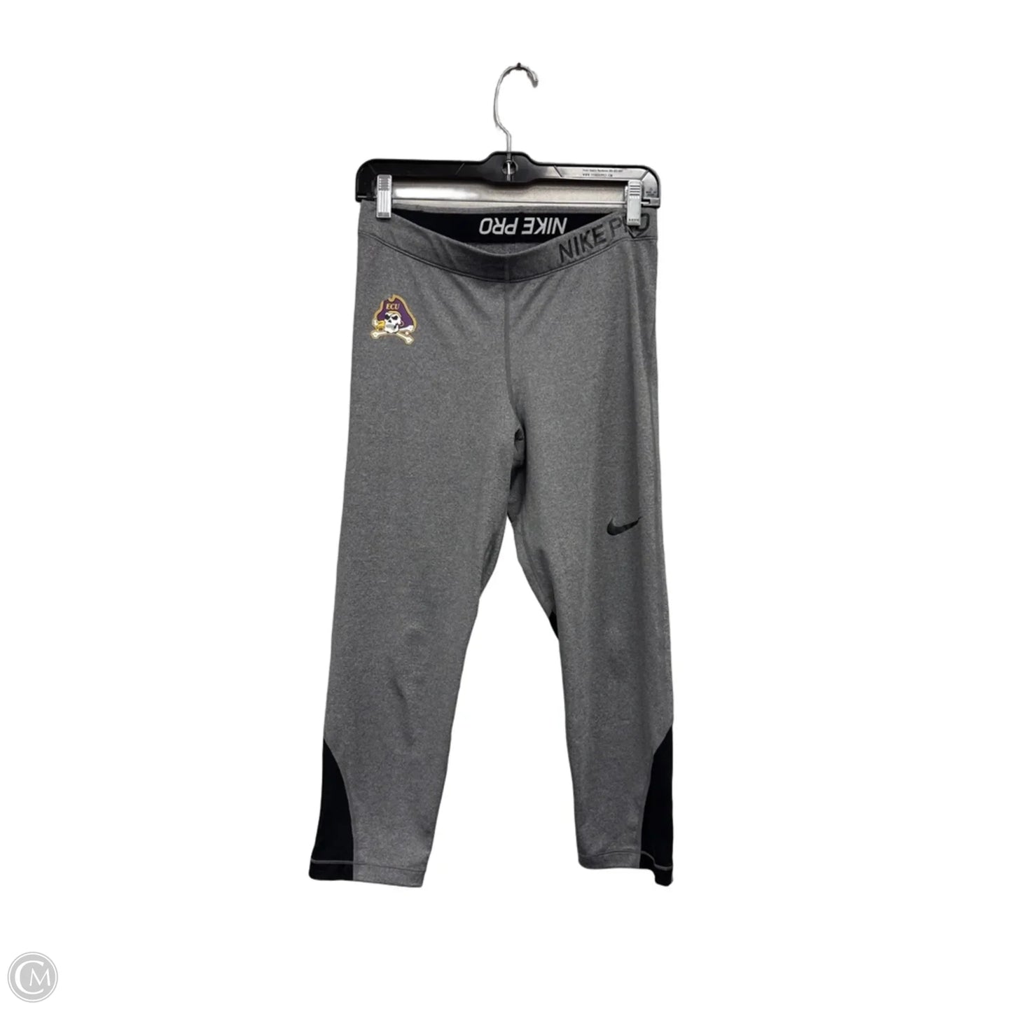 Athletic Leggings By Nike Apparel In Black & Grey, Size: L