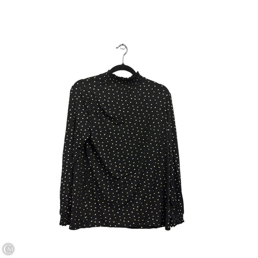 Top Long Sleeve By Anne Klein In Black & Gold, Size: M