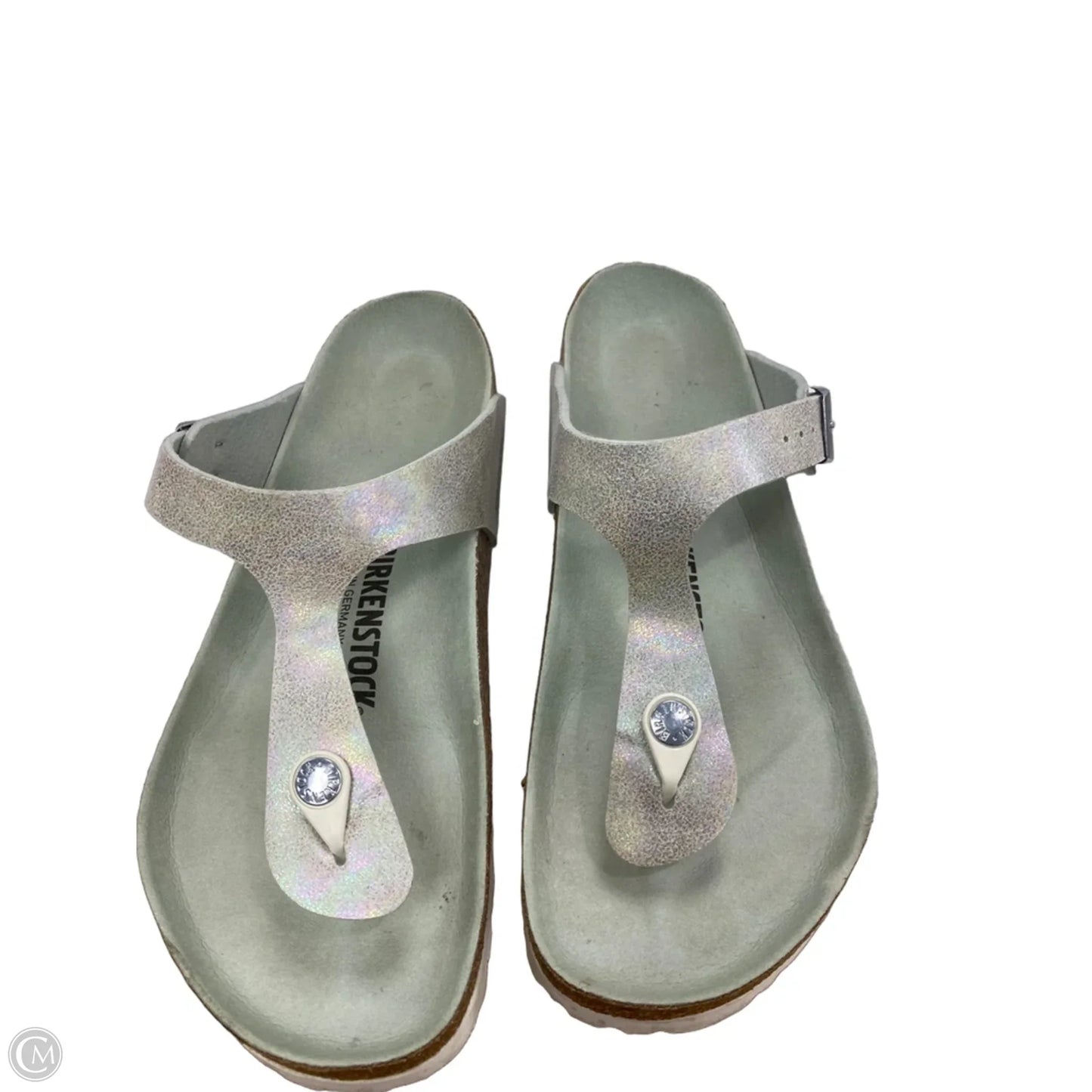 Sandals Flats By Birkenstock In Green, Size: 9.5