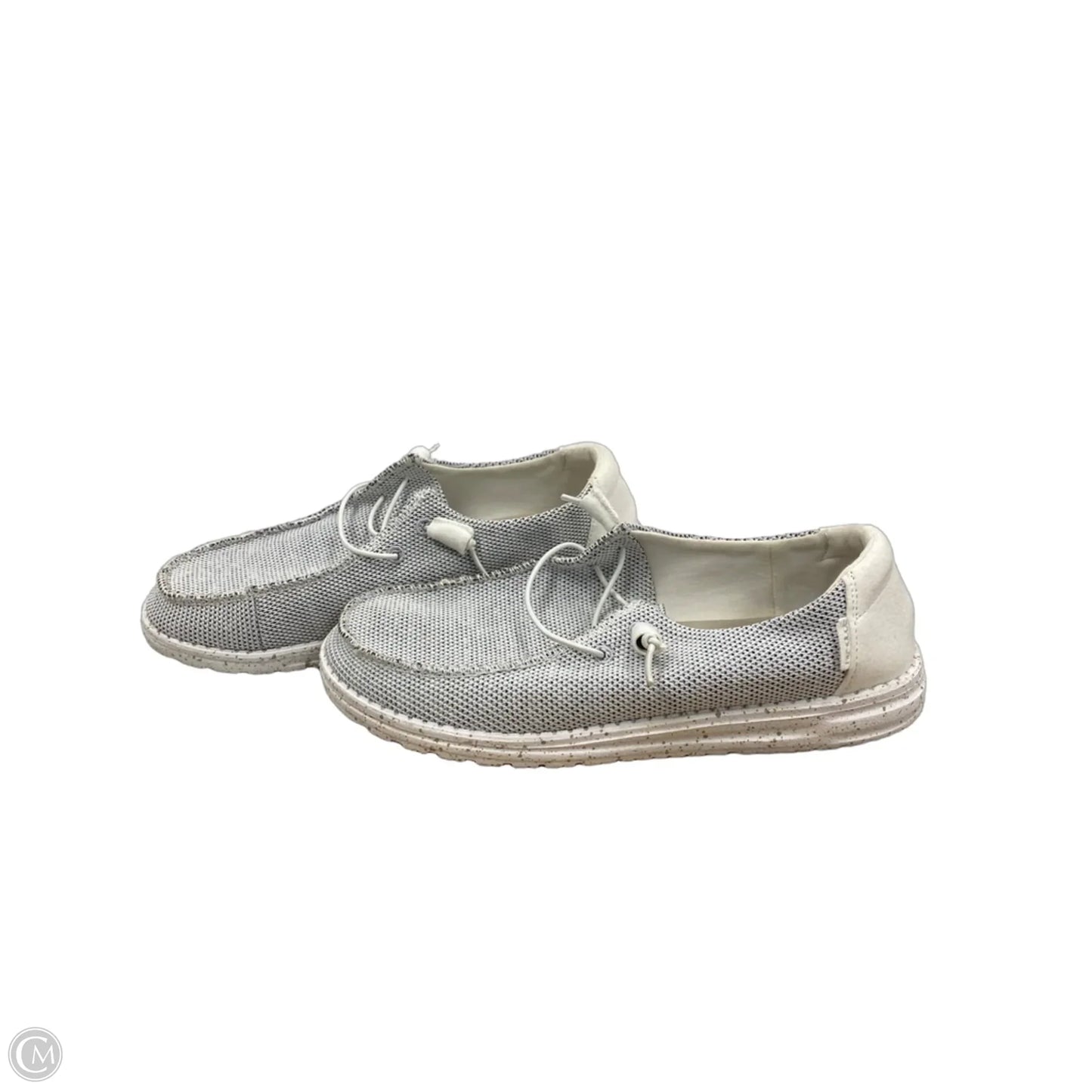 Shoes Sneakers By Hey Dude In Grey & White, Size: 10