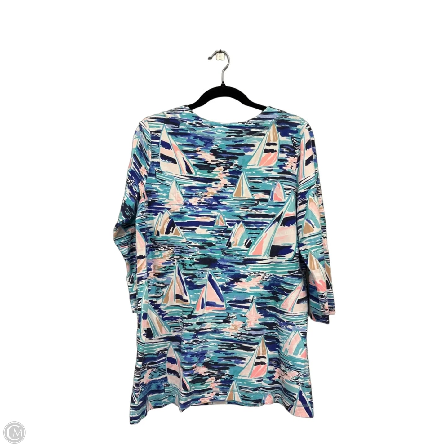 Tunic Designer By Lilly Pulitzer In Blue & Pink, Size: L