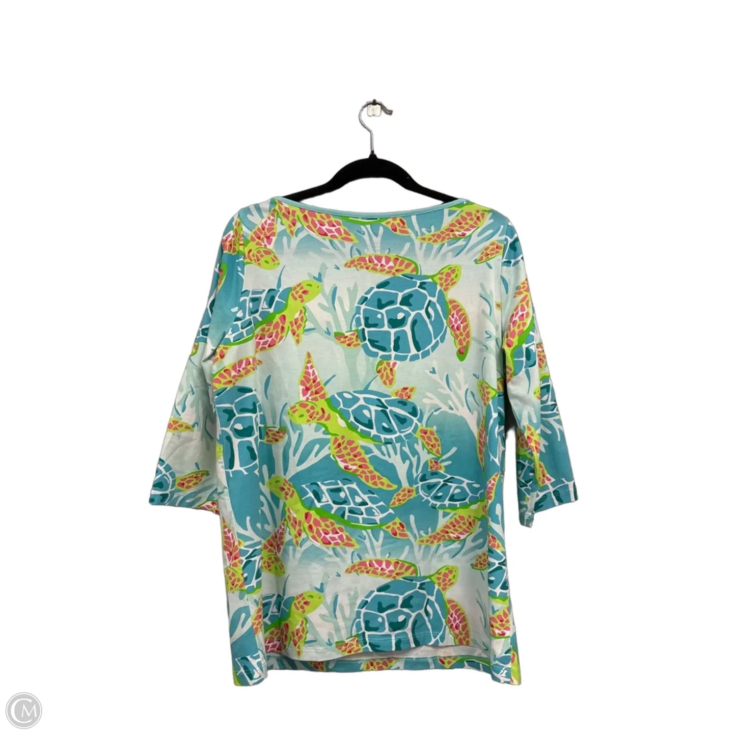 Top 3/4 Sleeve By Clothes Mentor In Blue & Green, Size: Xl