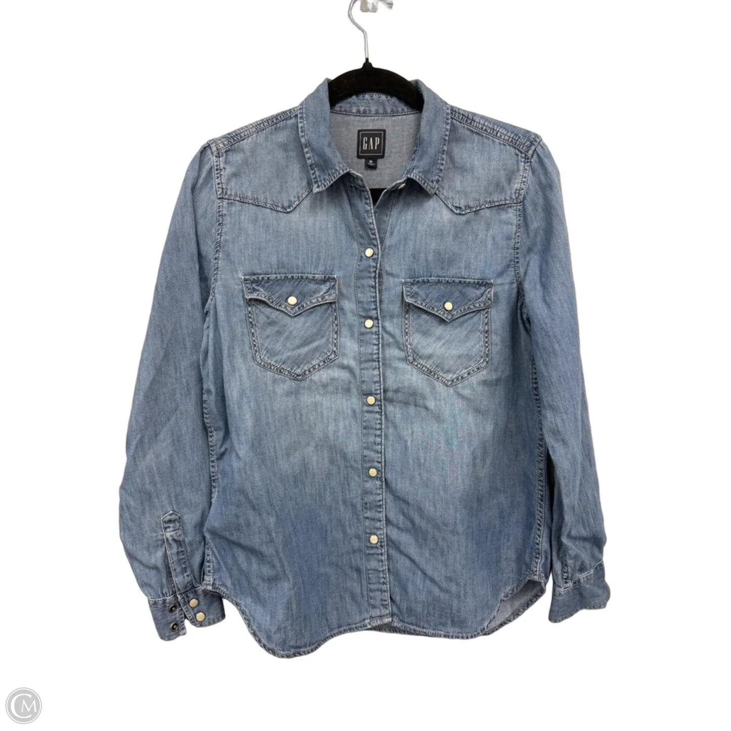 Top Long Sleeve By Gap In Blue, Size: M