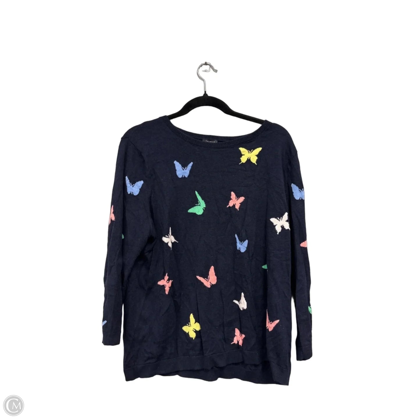 Sweater By Talbots In Blue & Pink, Size: Xl