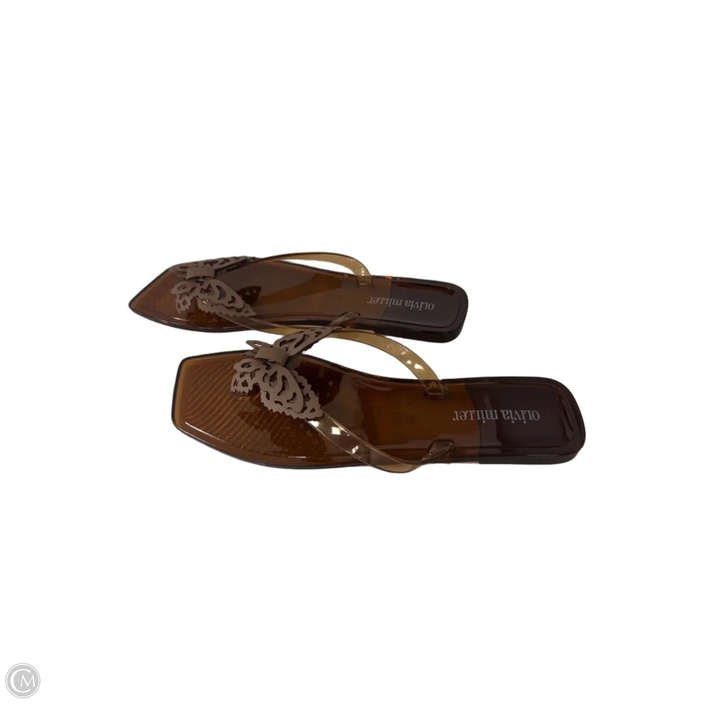 Sandals Flip Flops By Olivia Miller In Brown, Size: 9