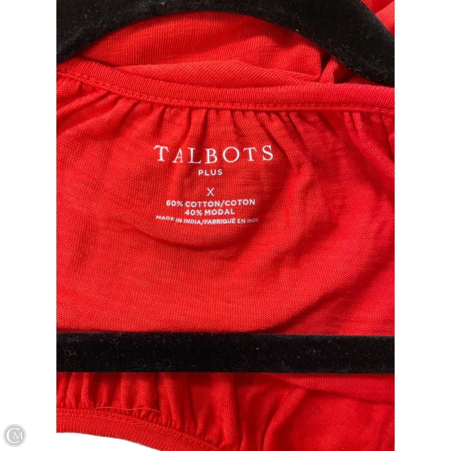 Top 3/4 Sleeve By Talbots In Red & White, Size: L