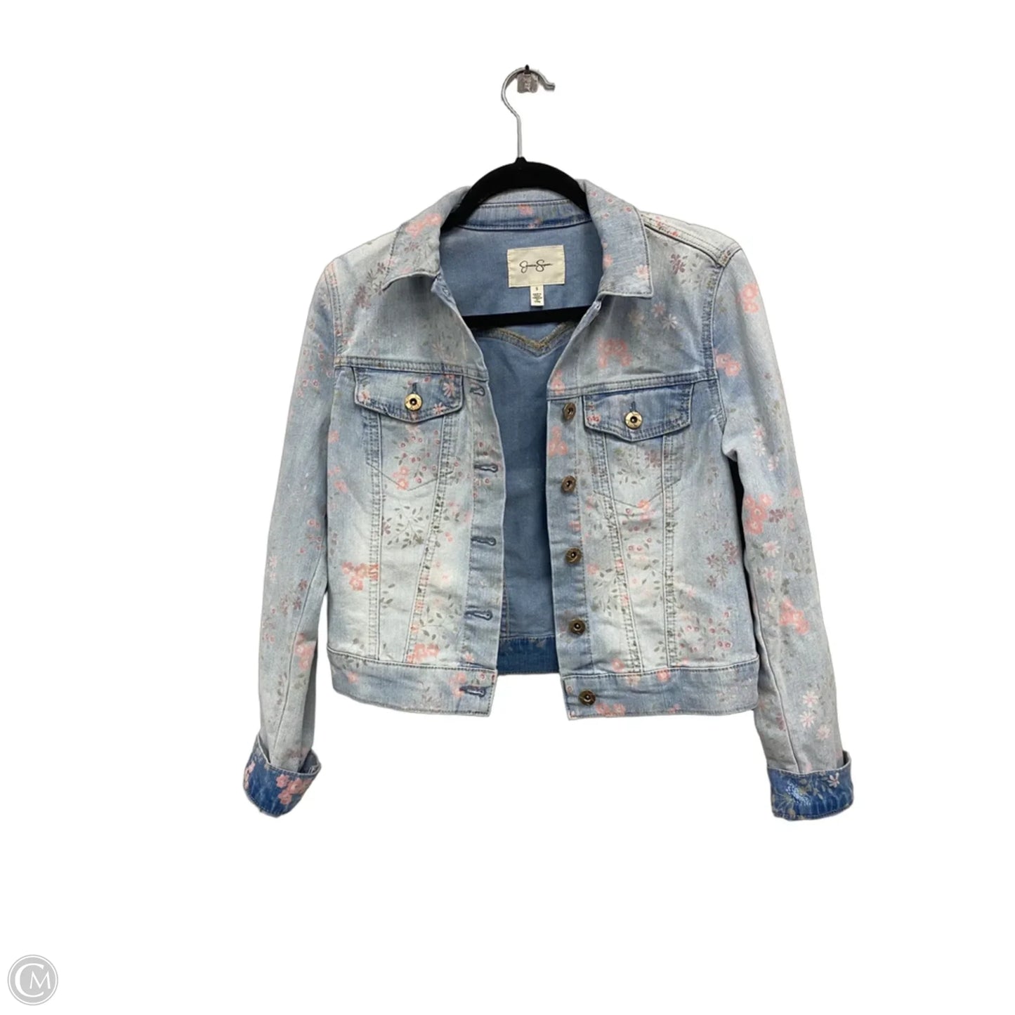 Jacket Denim By Jessica Simpson In Blue & Pink, Size: S