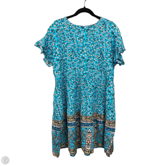 Dress Casual Midi By Btfbm In Blue & Orange, Size: Xl