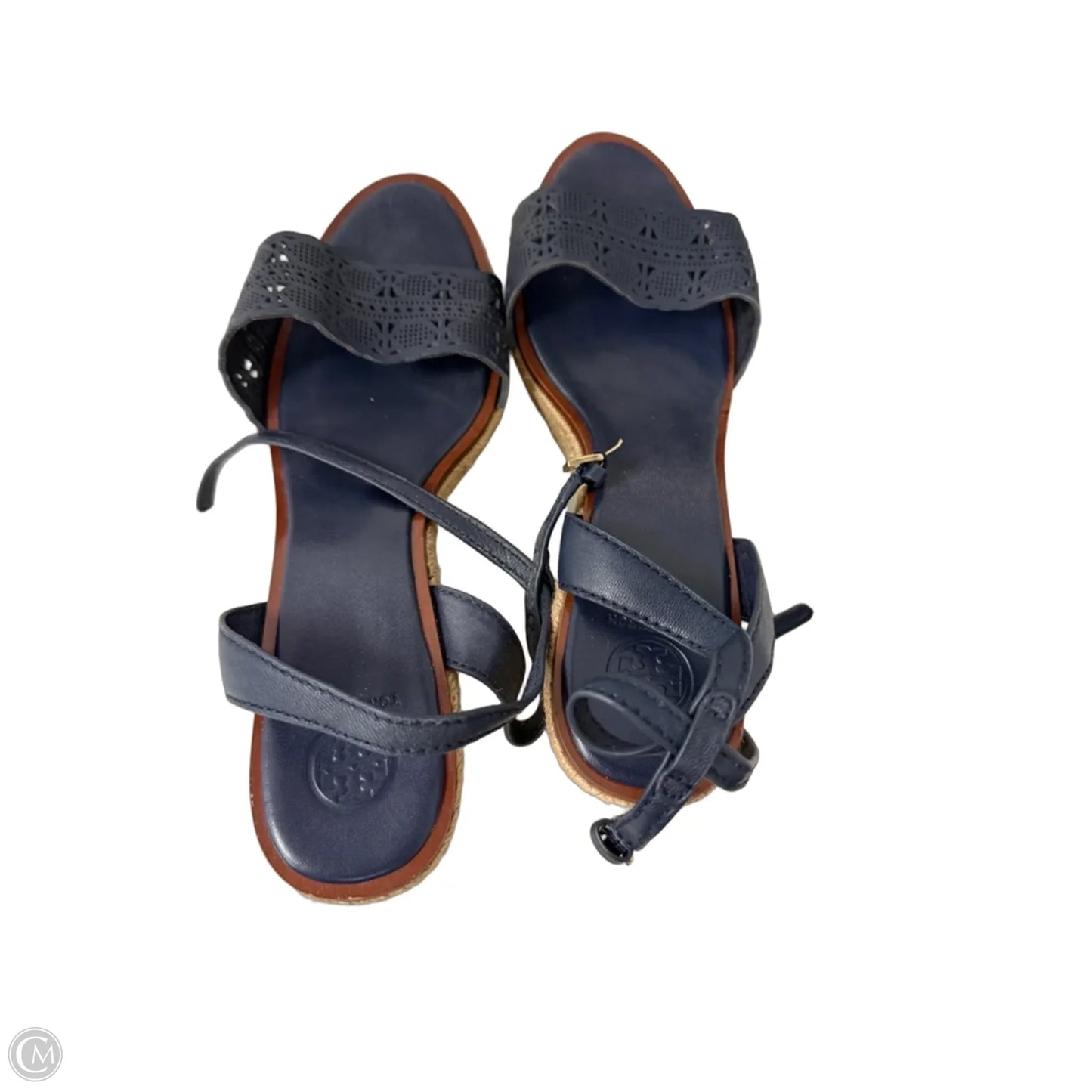 Sandals Designer By Tory Burch In Navy, Size: 11