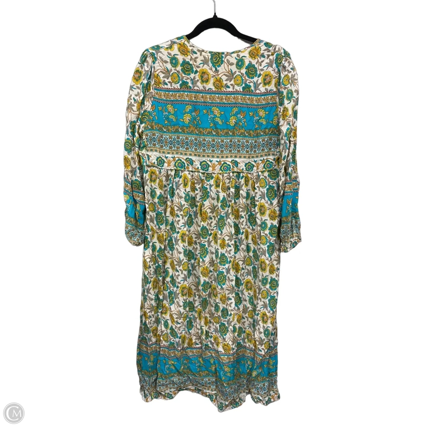 Dress Casual Midi By Clothes Mentor In Blue & Yellow, Size: L