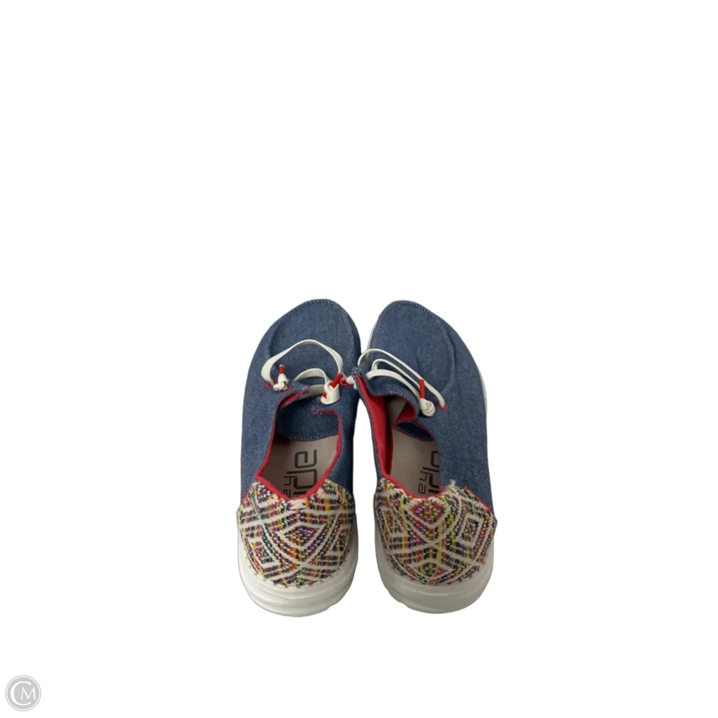 Shoes Sneakers By Hey Dude In Blue & Pink, Size: 8