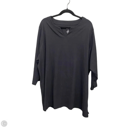 Top 3/4 Sleeve By Croft And Barrow In Black, Size: 3x