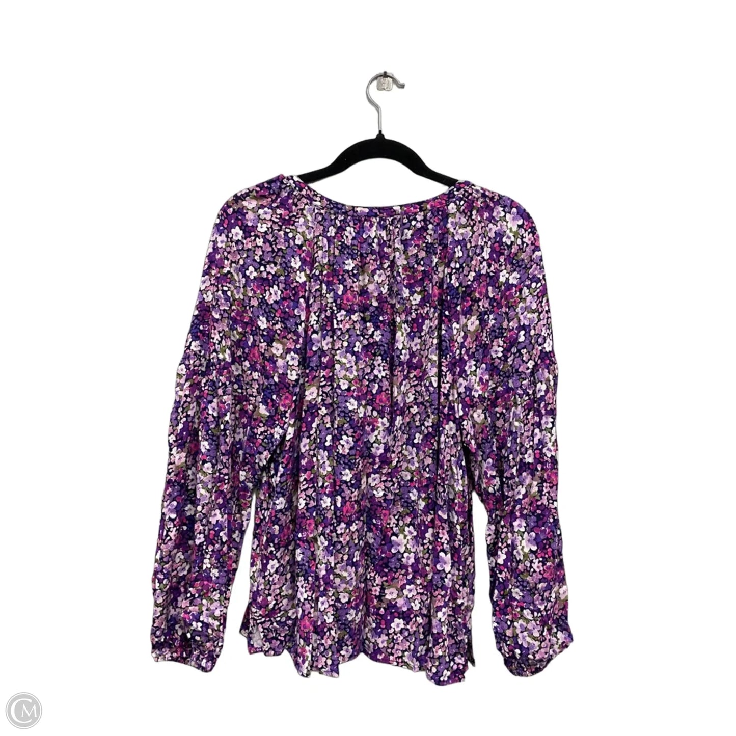 Top Long Sleeve By Crown And Ivy In Pink & Purple, Size: 1x