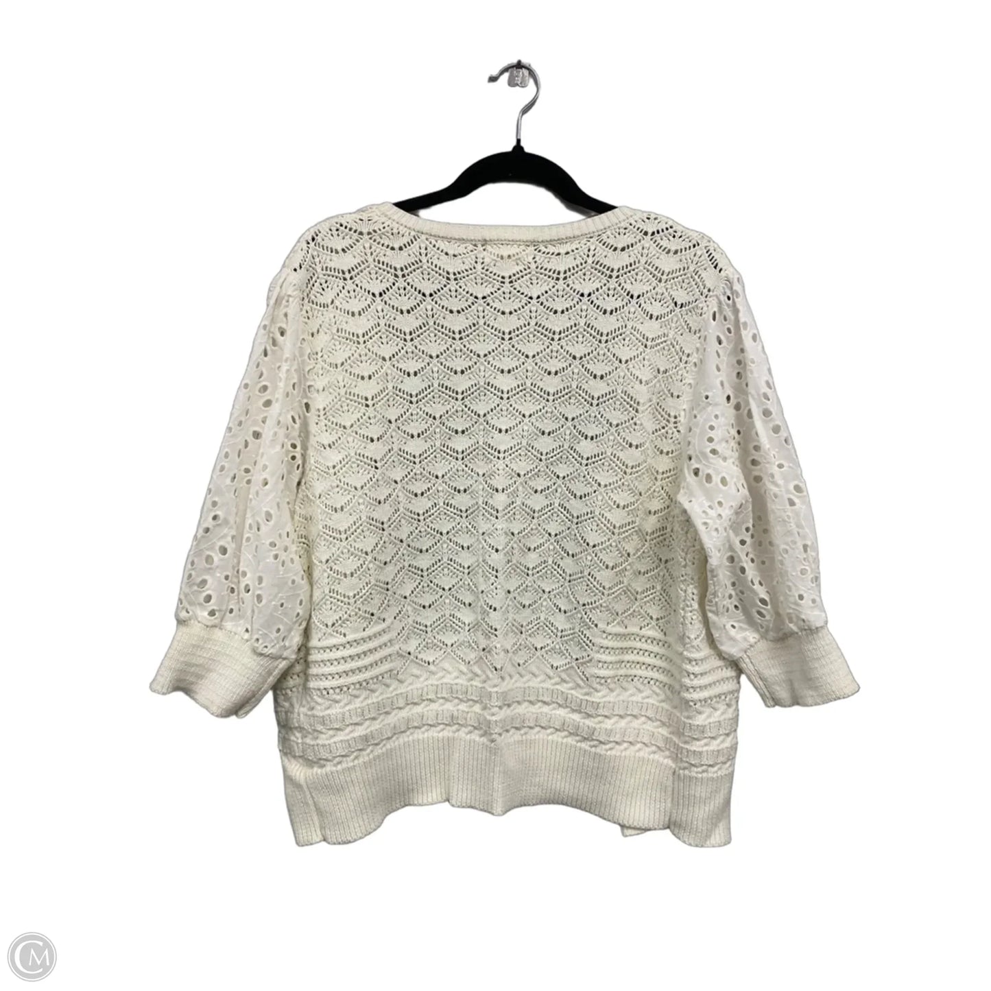 Cardigan By Clothes Mentor In Cream, Size: L