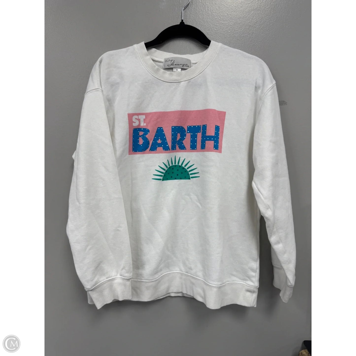 Sweatshirt Crewneck By Vintage Havana In White, Size: M