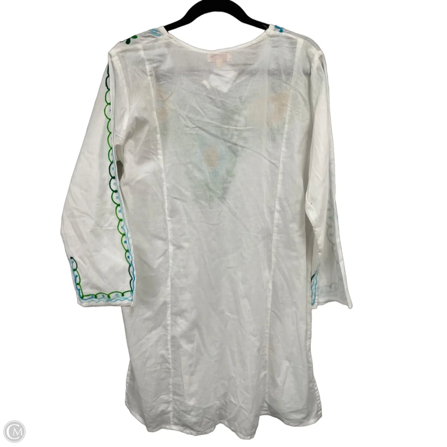 Swimwear Cover-up By Clothes Mentor In White & Yellow, Size: 1x