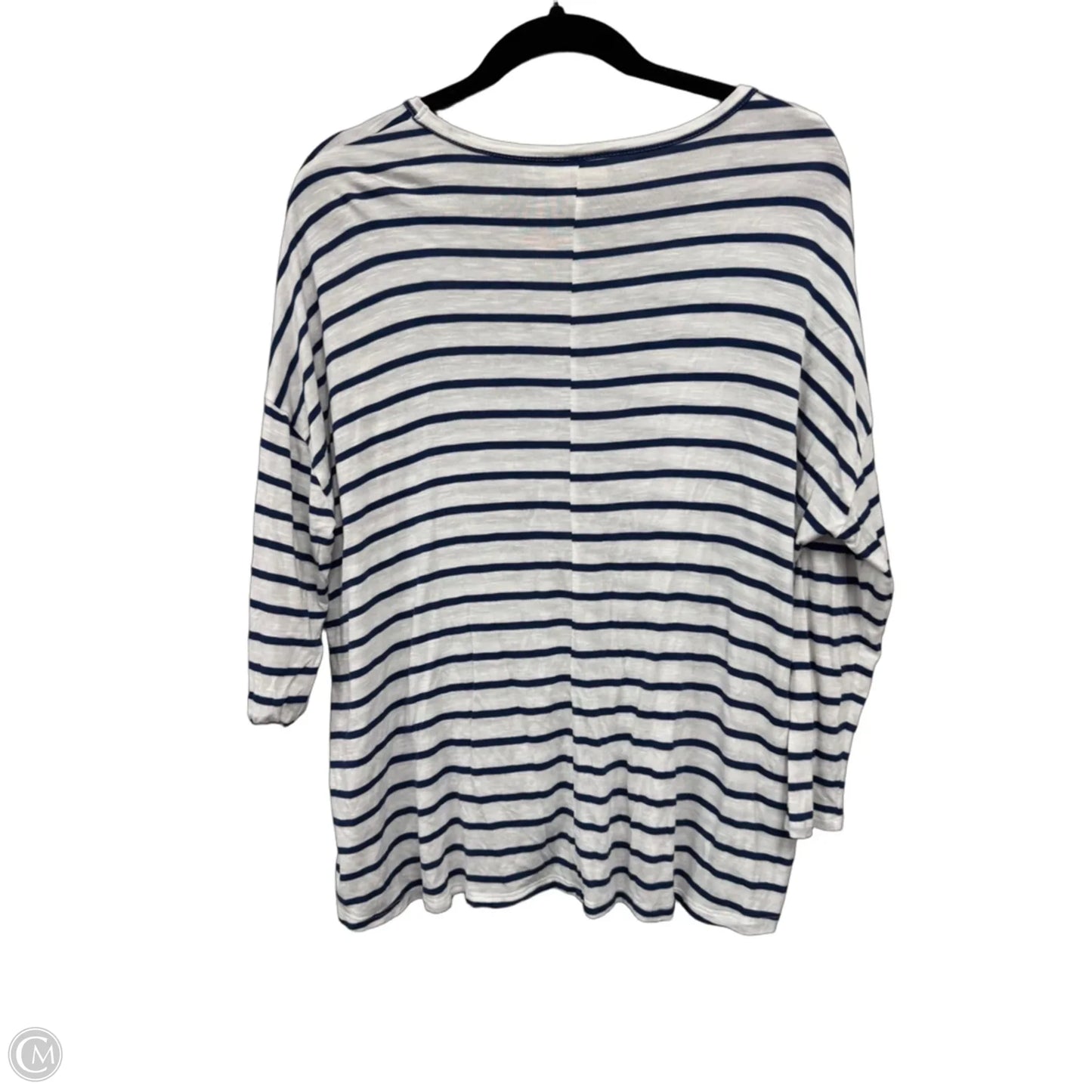 Top 3/4 Sleeve By Style And Company In Blue & White, Size: S