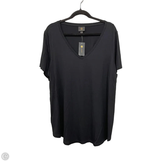Top Short Sleeve Basic By Jm Collections In Black, Size: 2x