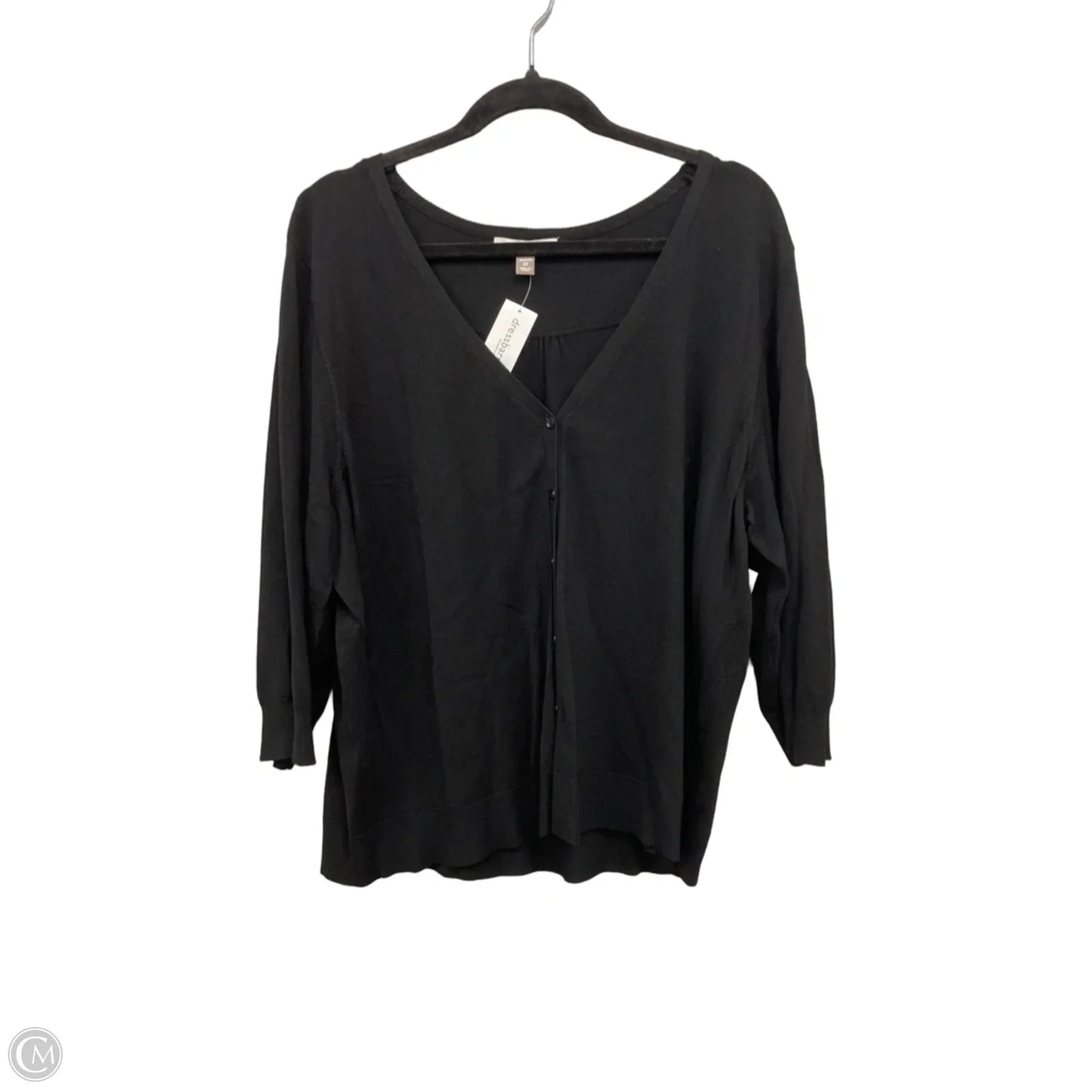 Cardigan By Roz And Ali In Black, Size: 3x