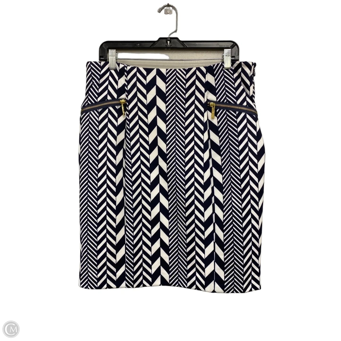 Skirt Midi By Michael By Michael Kors In Blue & White, Size: 14