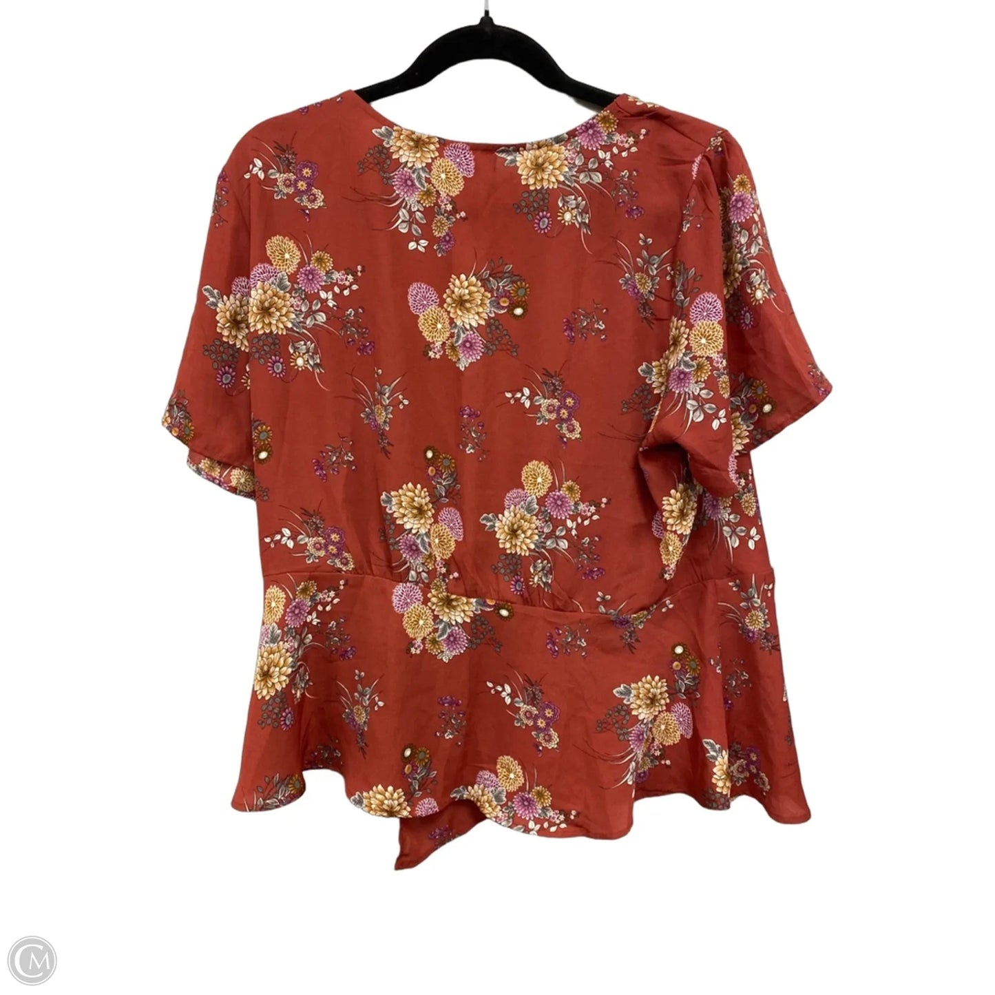Top Short Sleeve By Forever 21 In Orange & Purple, Size: 2x