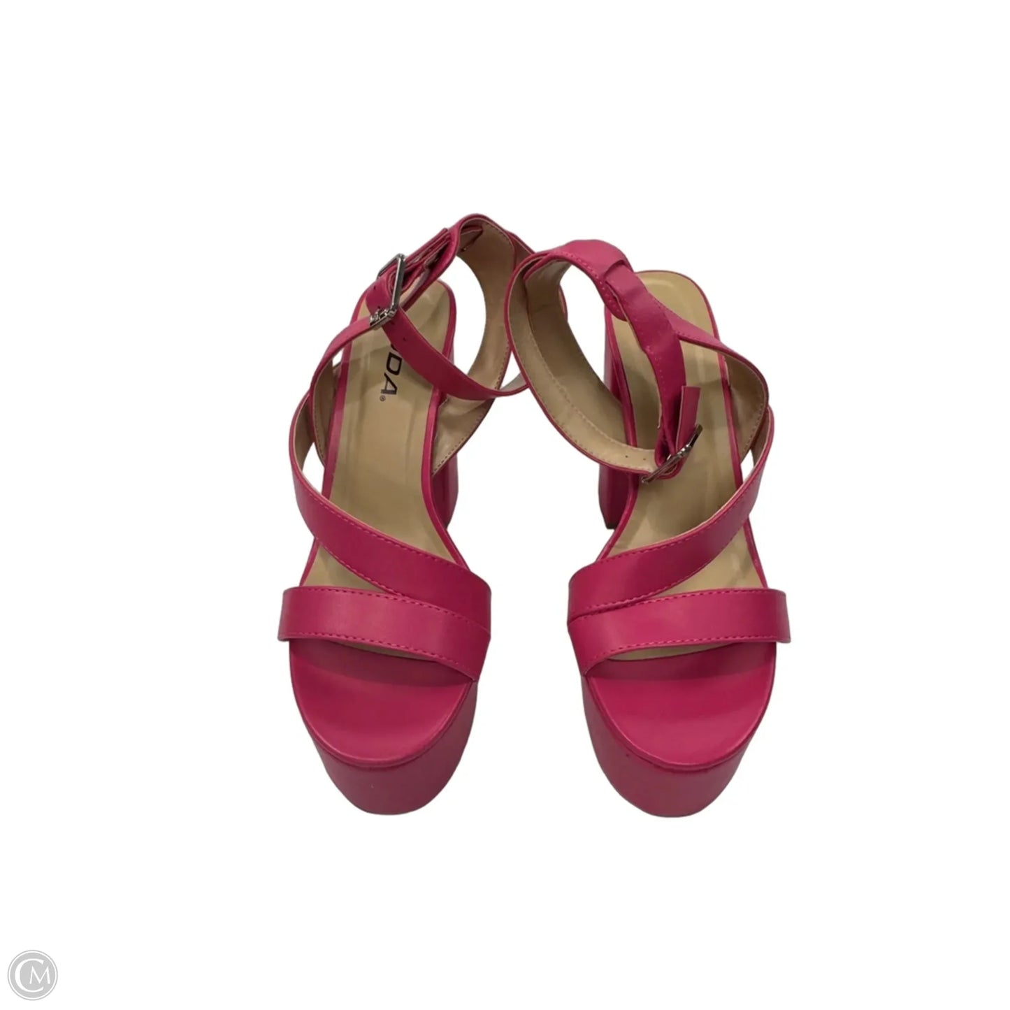 Sandals Heels Block By Soda In Pink, Size: 7