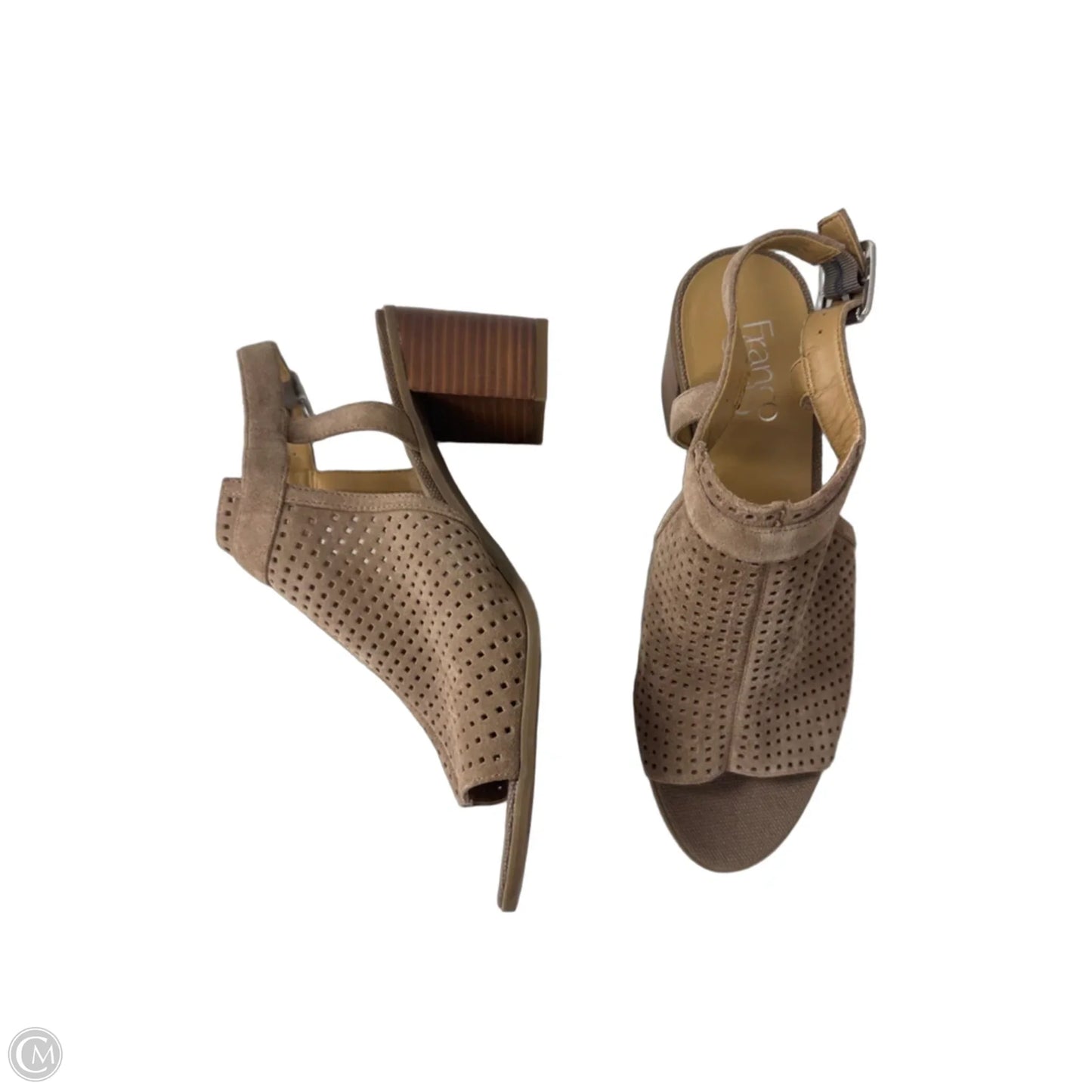 Sandals Heels Block By Franco Sarto In Tan, Size: 10