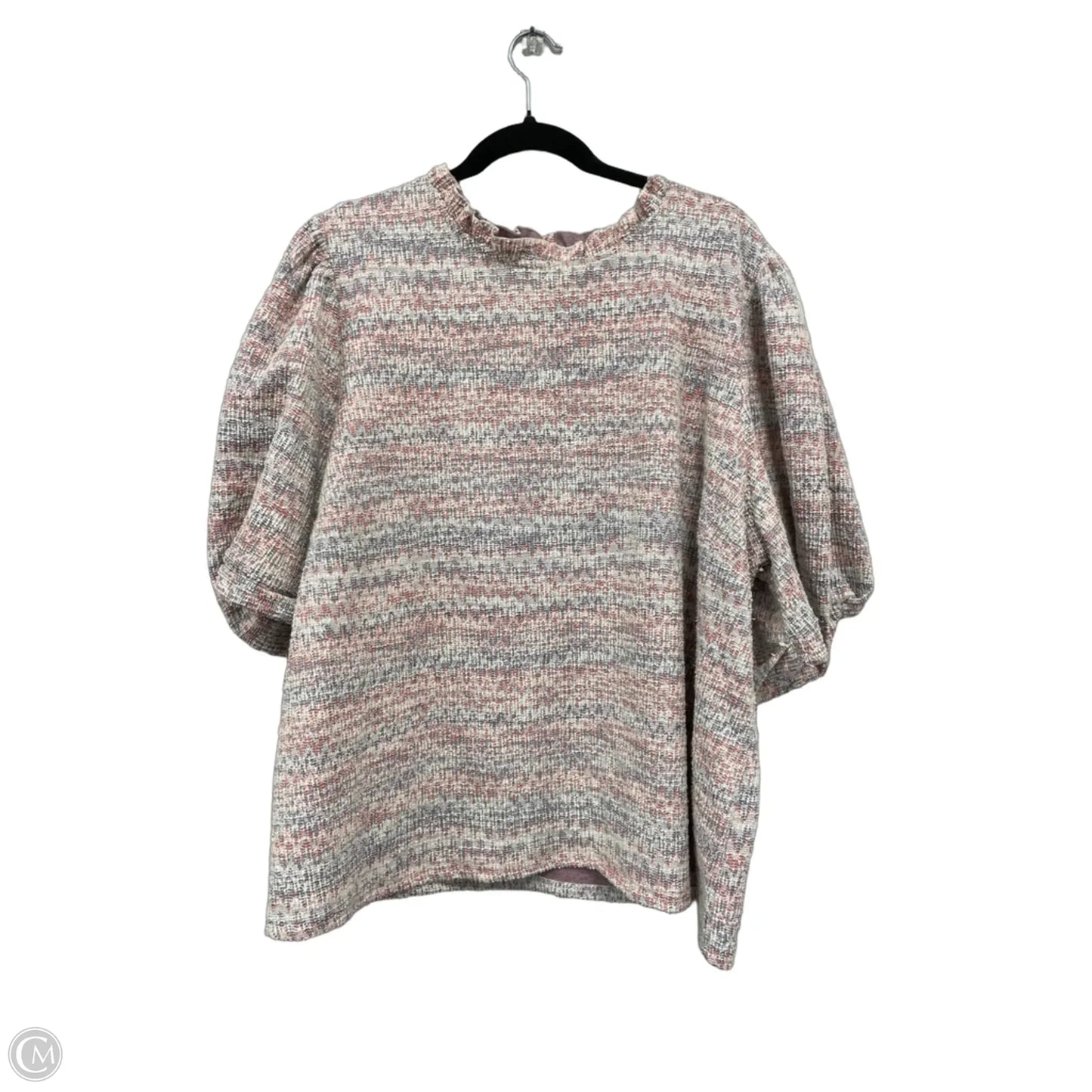 Top Short Sleeve By Cato In Grey & Orange, Size: 4x