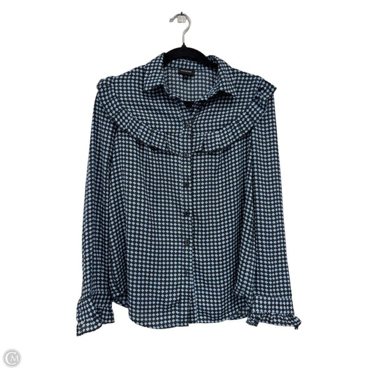 Top Long Sleeve By Who What Wear In Black & Blue, Size: Xs