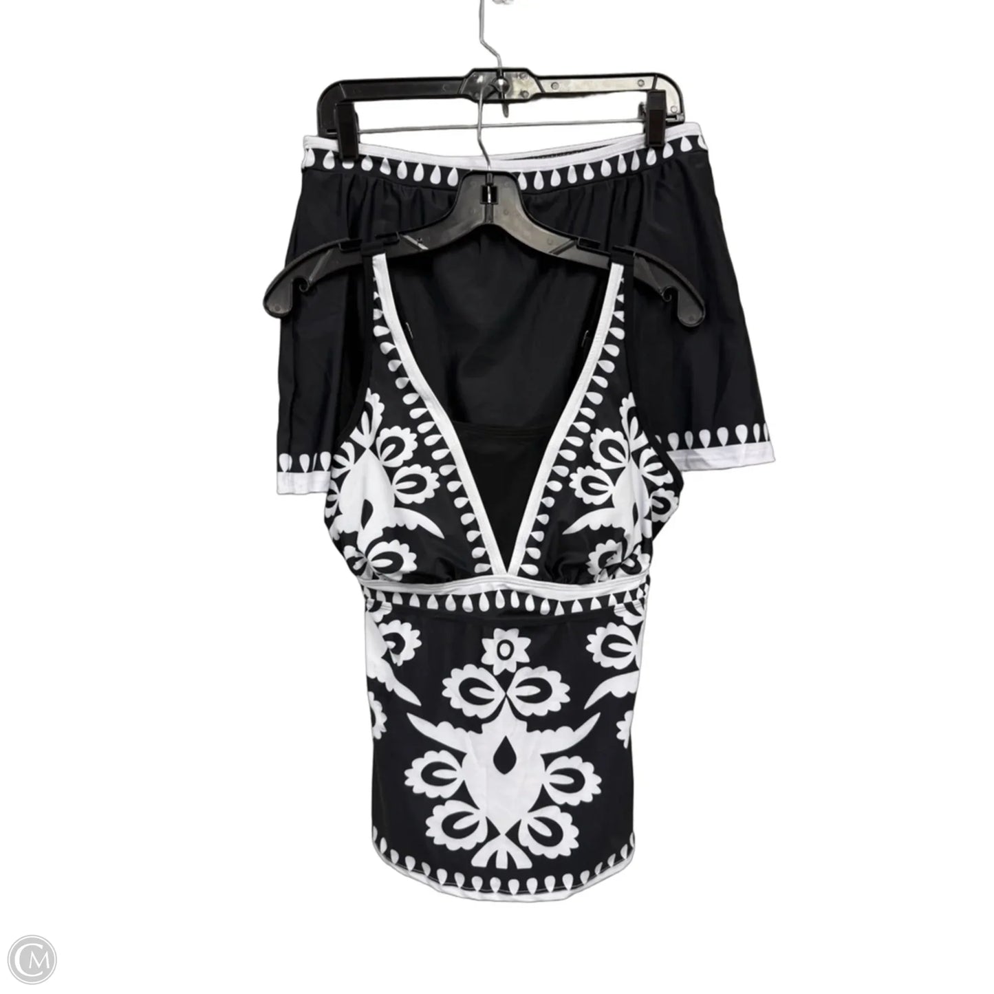 Swimsuit 2pc By Clothes Mentor In Black & White, Size: L