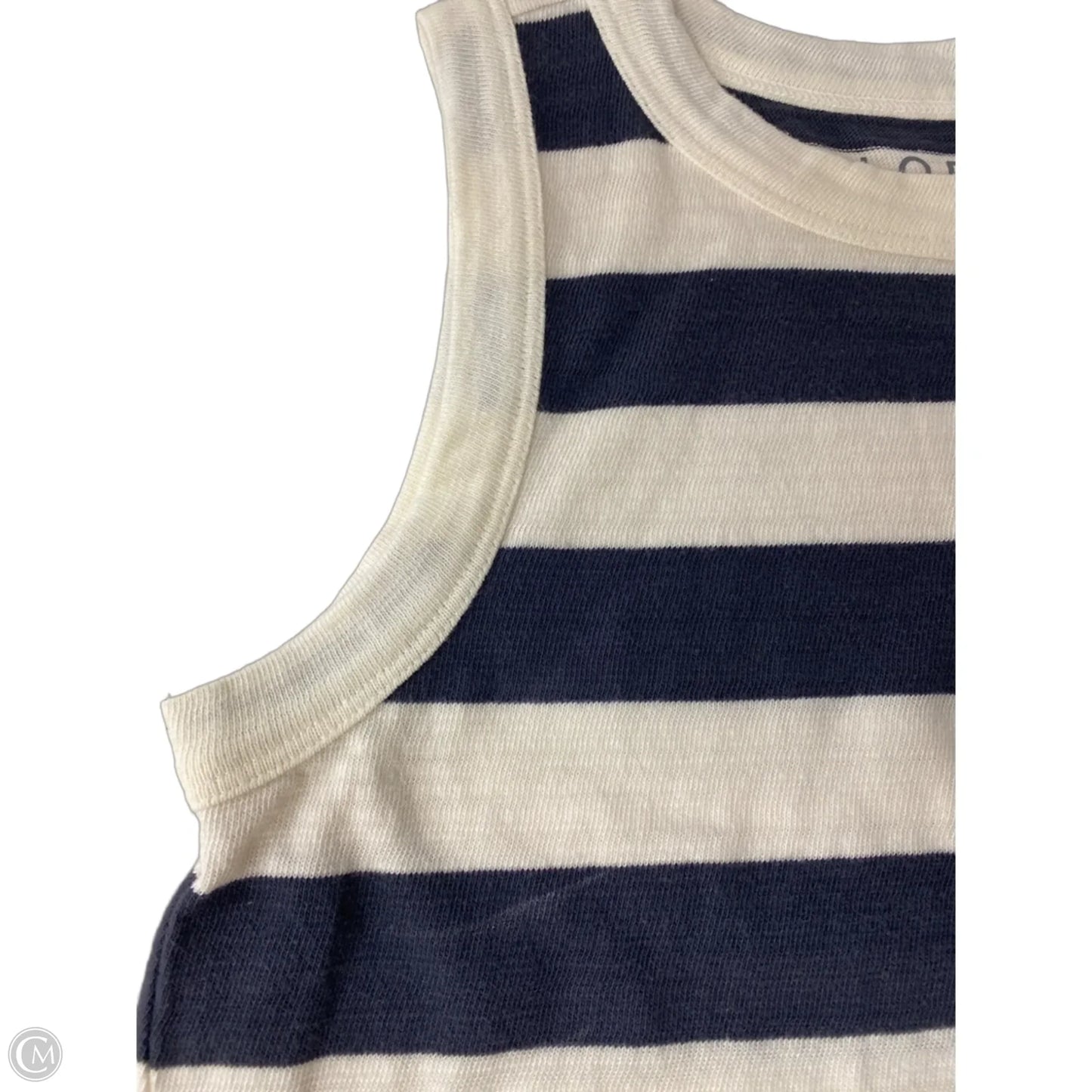 Top Sleeveless By Loft In Blue & Cream, Size: Xs