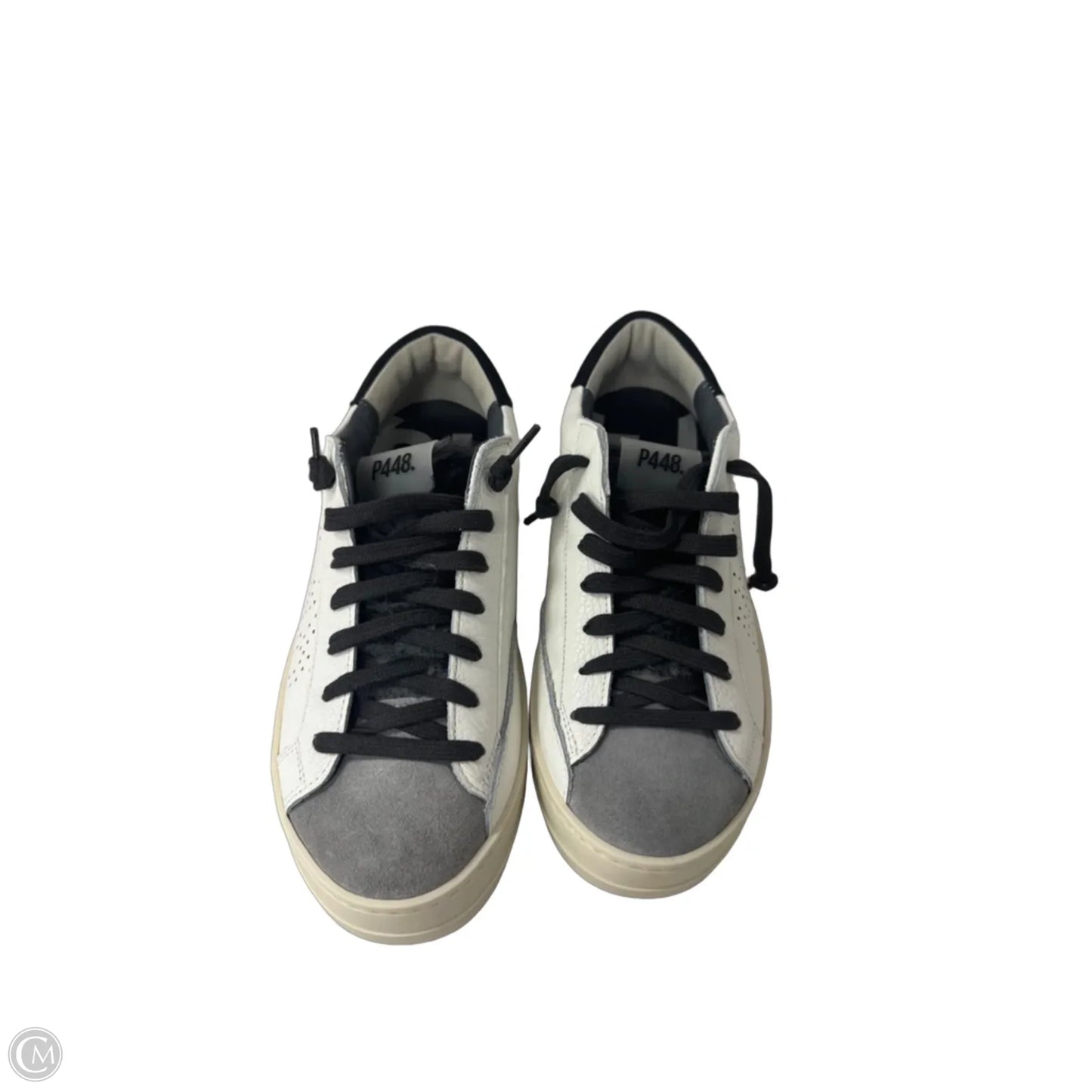Shoes Sneakers By P448 In Cream & Grey, Size: 6.5