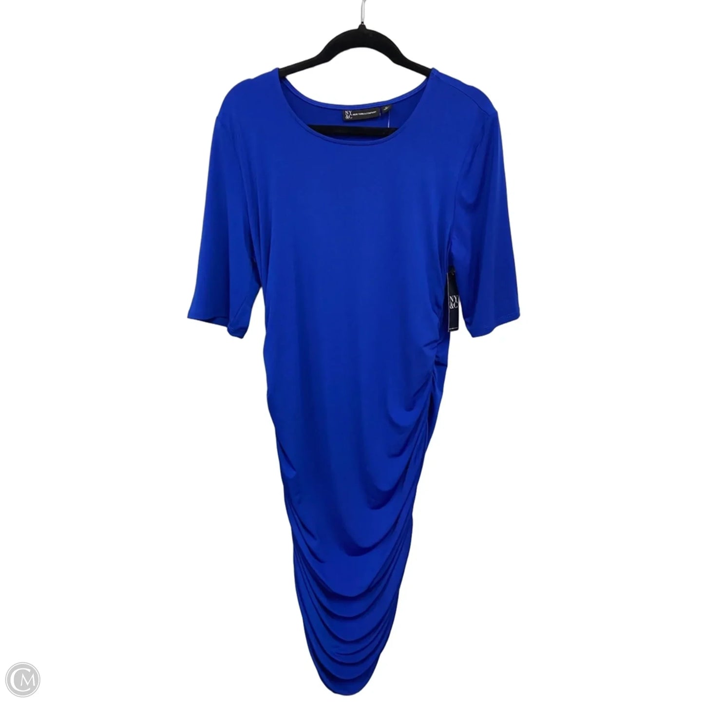 Dress Casual Midi By New York And Co In Blue, Size: Xl