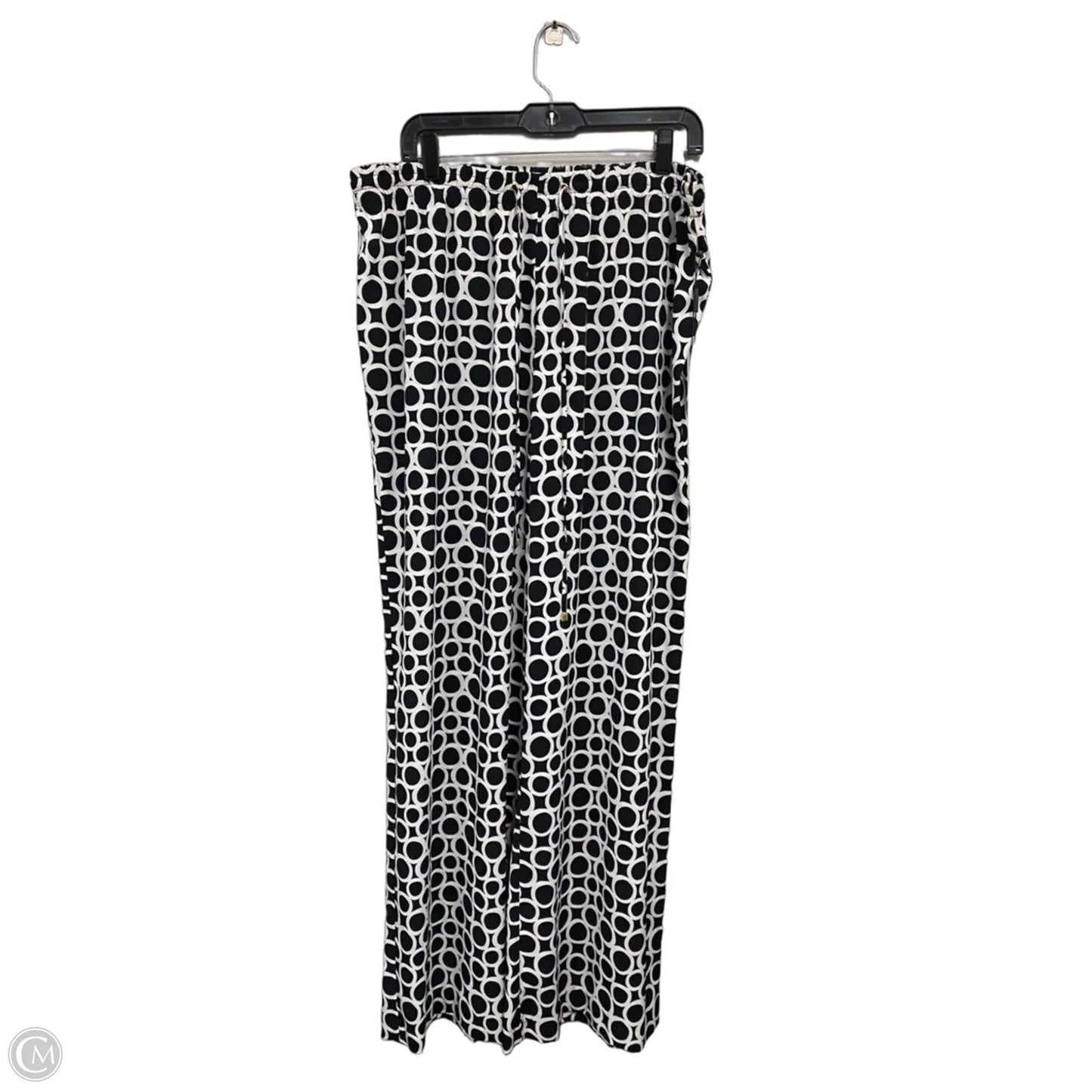 Pants Wide Leg By Calvin Klein In Black & White, Size: L