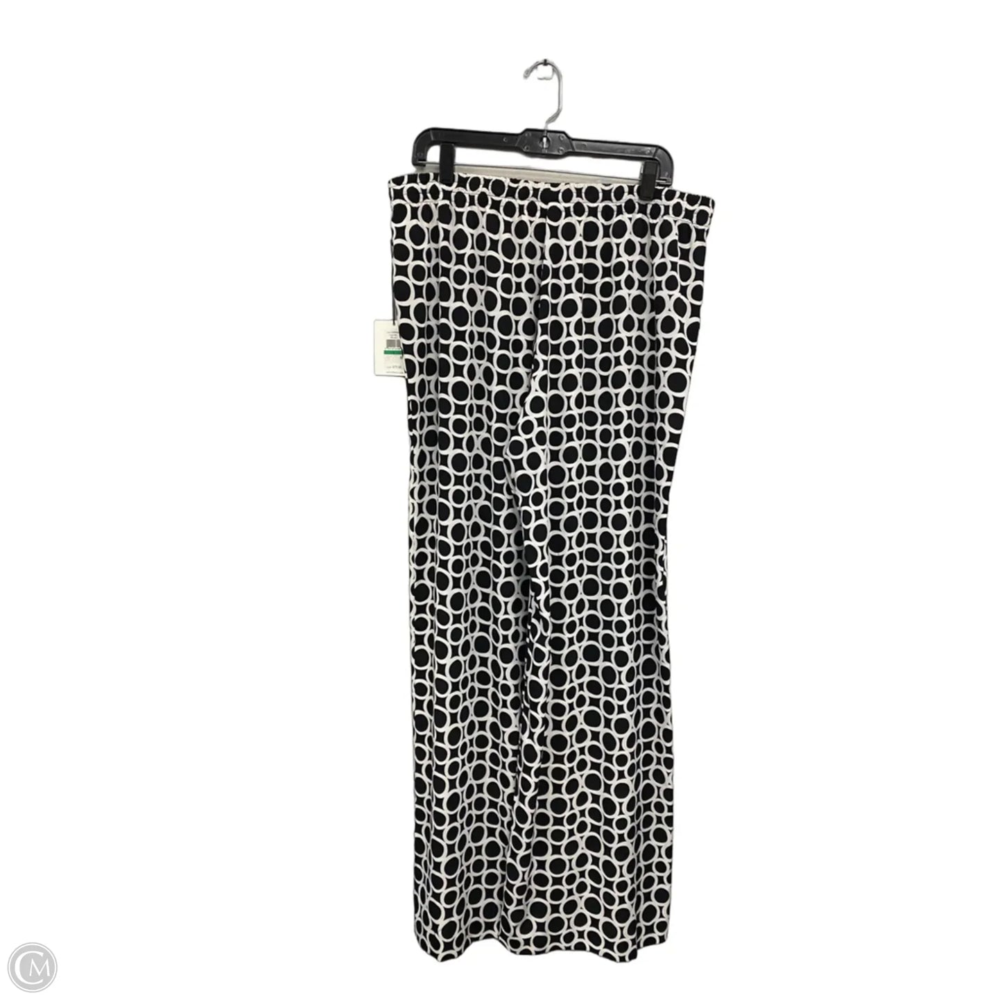 Pants Wide Leg By Calvin Klein In Black & White, Size: L