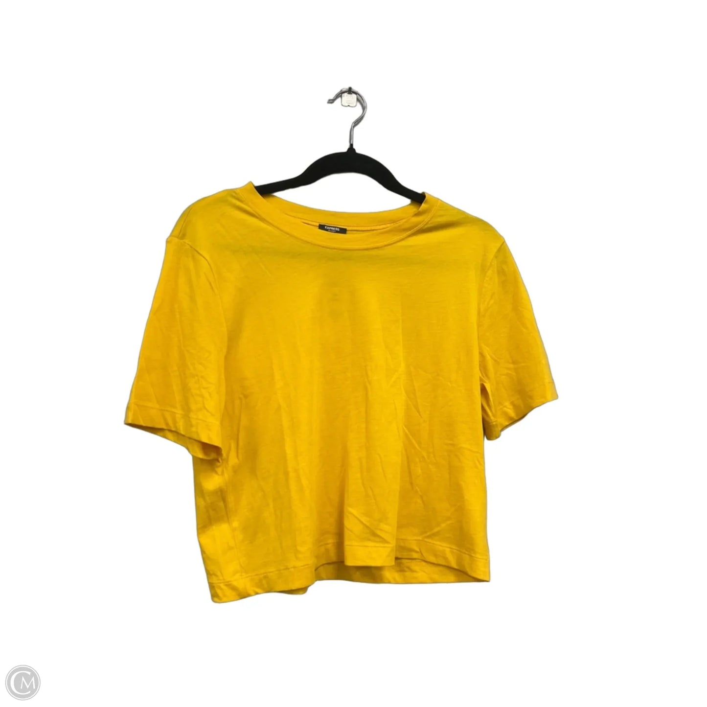 Top Short Sleeve Basic By Express In Gold, Size: Xs