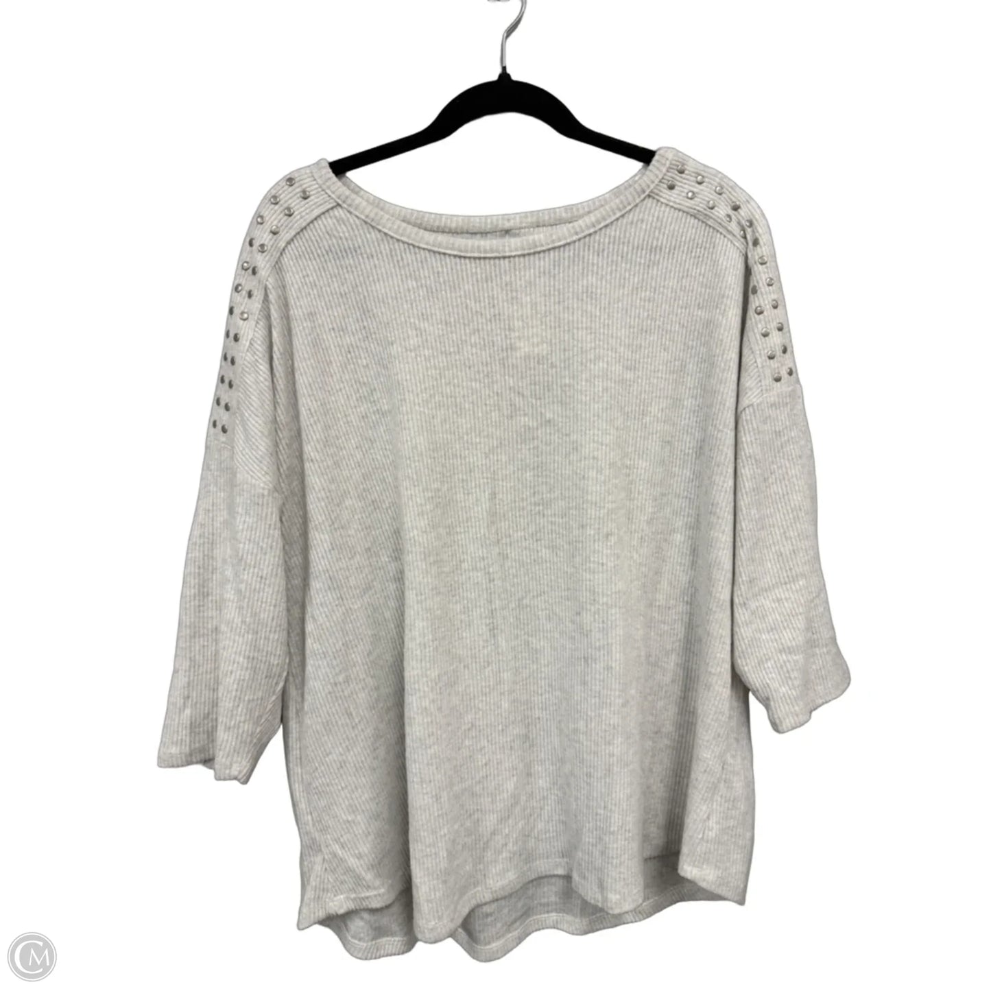 Top 3/4 Sleeve By French Laundry In Grey, Size: 1x