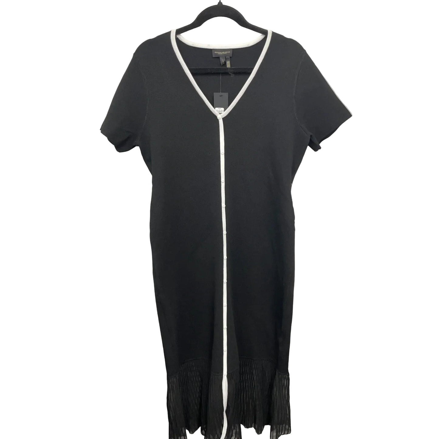 Dress Casual Maxi By Donna Karan In Black & White, Size: L