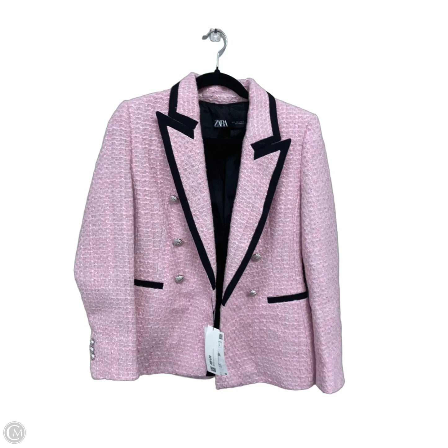 Blazer By Zara In Black & Pink, Size: S