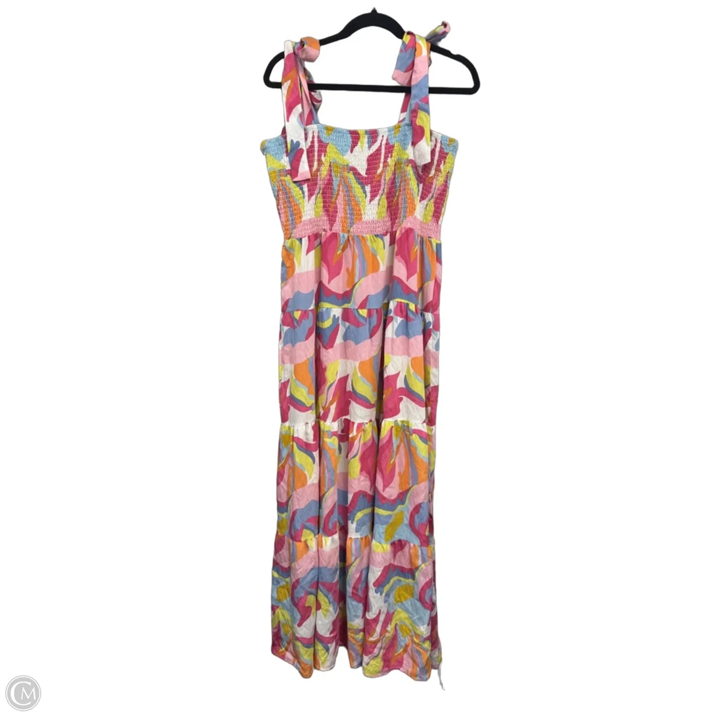 Dress Casual Maxi By Michelle Mcdowell In Blue & Pink, Size: L