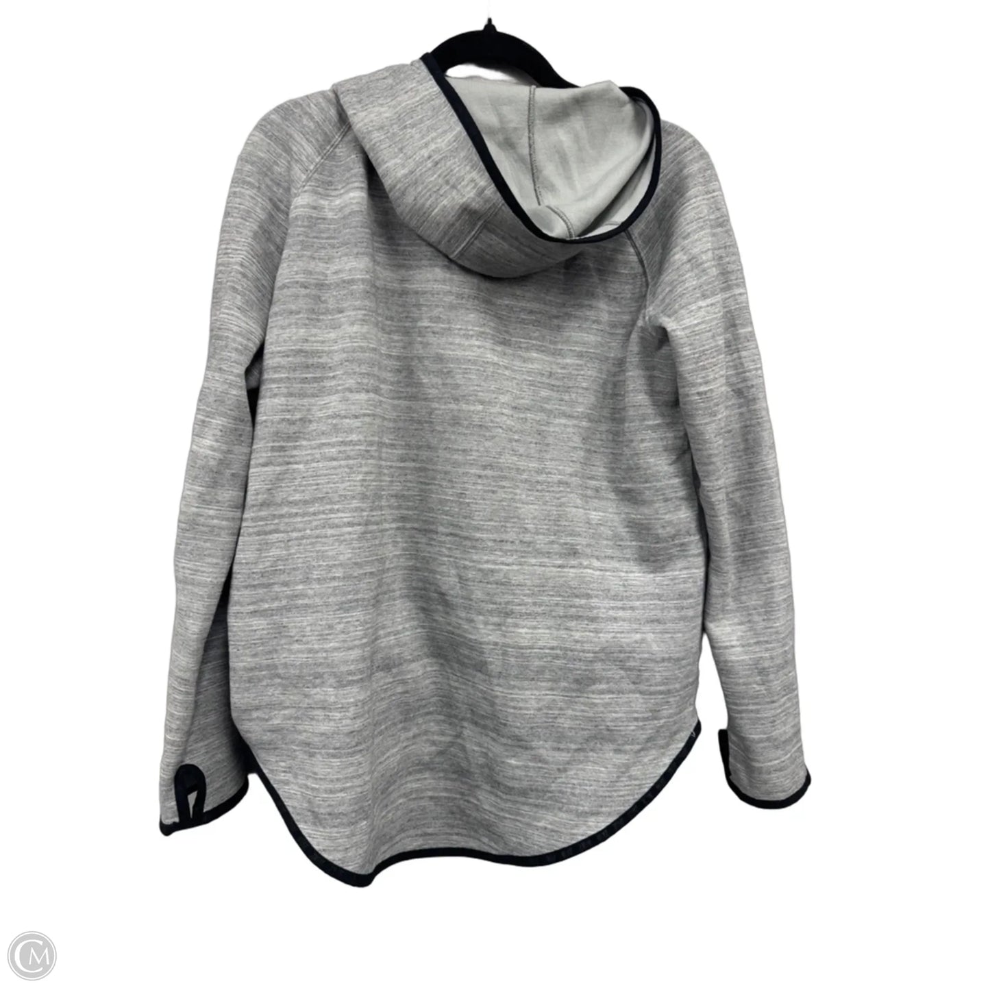 Athletic Jacket By Nike Apparel In Black & Grey, Size: M