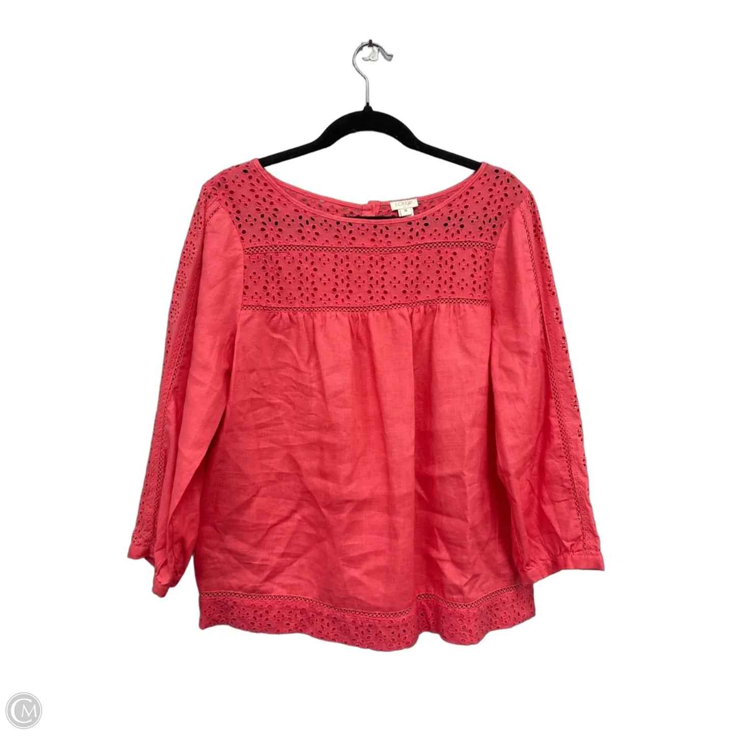 Top 3/4 Sleeve By J. Crew In Coral, Size: M