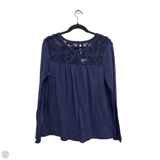 Top Long Sleeve By Gap In Navy, Size: M