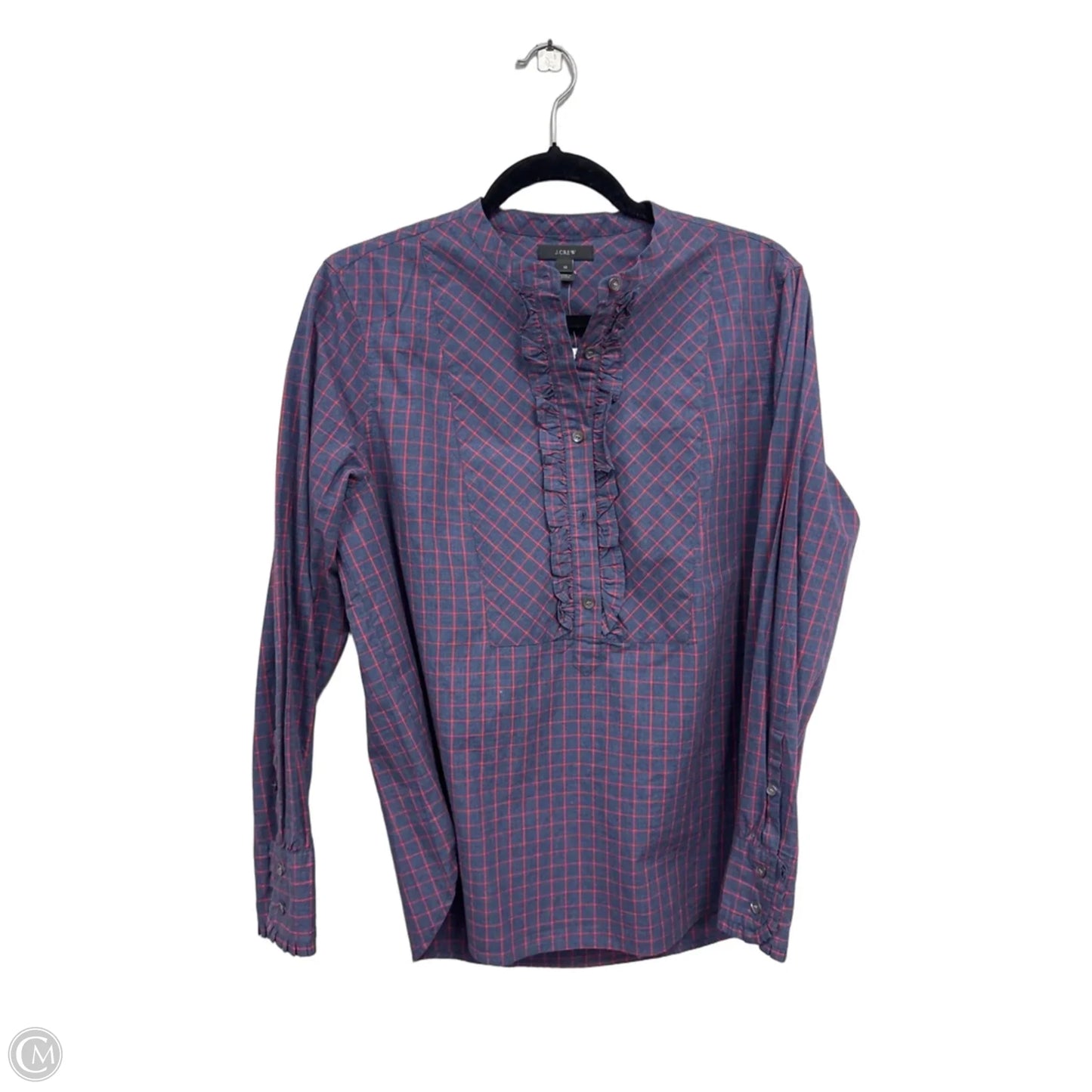 Top Long Sleeve By J. Crew In Blue & Red, Size: 12