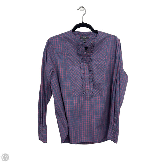 Top Long Sleeve By J. Crew In Blue & Red, Size: 12