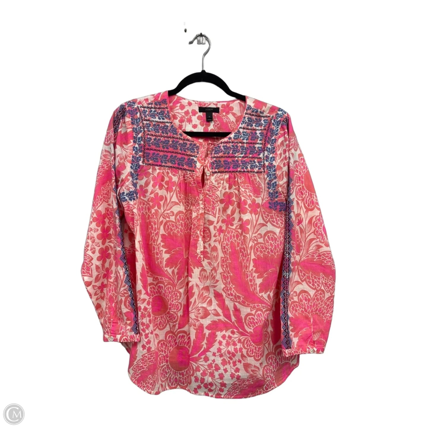 Top Long Sleeve By J. Crew In Orange & Pink, Size: 10