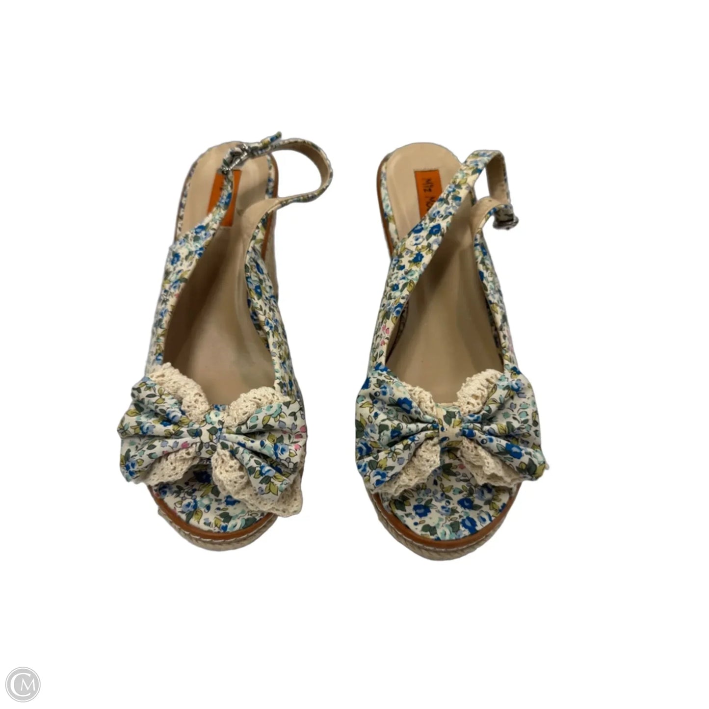 Sandals Heels Wedge By Miz Mooz In Blue & Green, Size: 8.5